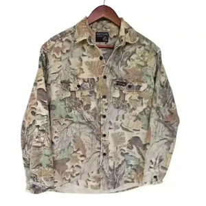 Vintage USA Rattlers Fuzzy Chamois Camouflage Button-Down